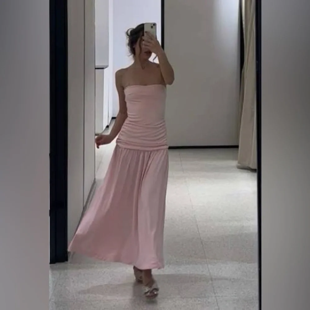 Zara Pink Strapless Maxi Dress - Picture 5 of 5